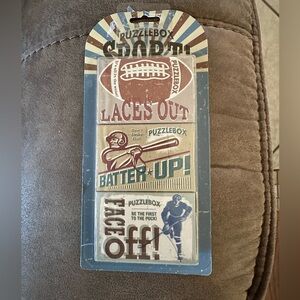 Set of sports brain teaser puzzle box games 3 in package